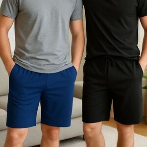 Hanes Men’s Sleep Shorts 2-Pack – 100% Cotton Loungewear Elastic Waist, Size 2XL